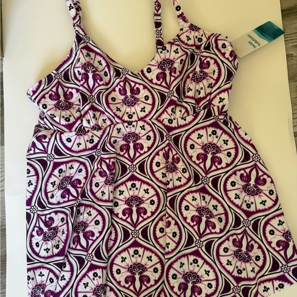 NWT Women's Tiletale V-Neck Tankini Top size 16 - Picture 4 of 5
